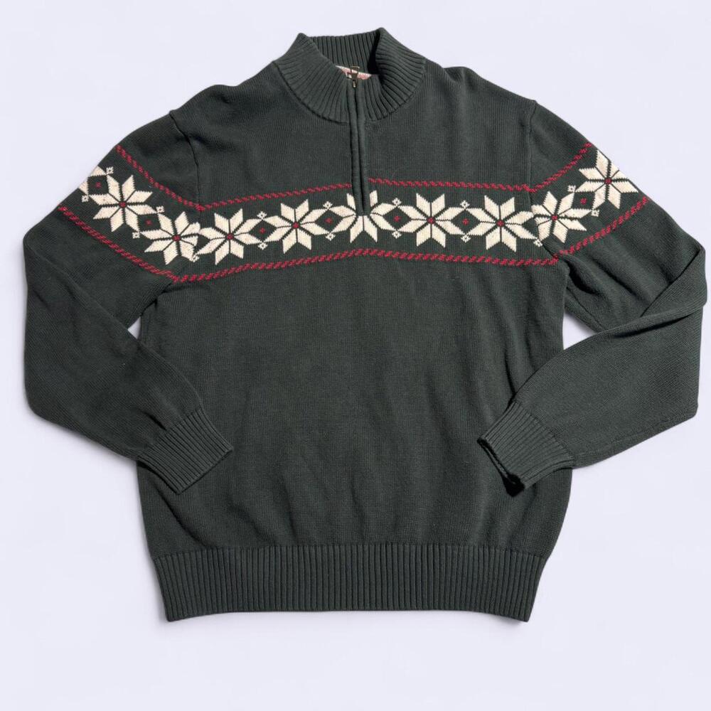 Weatherproof‎ Vintage Holiday Quarter Zip Knit Sweater, Excellent Condition, XL